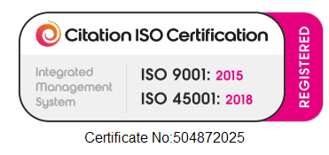 Citation ISO Certification: ISO 9001:2015 and ISO 45001:2018 registered, certificate 504872025